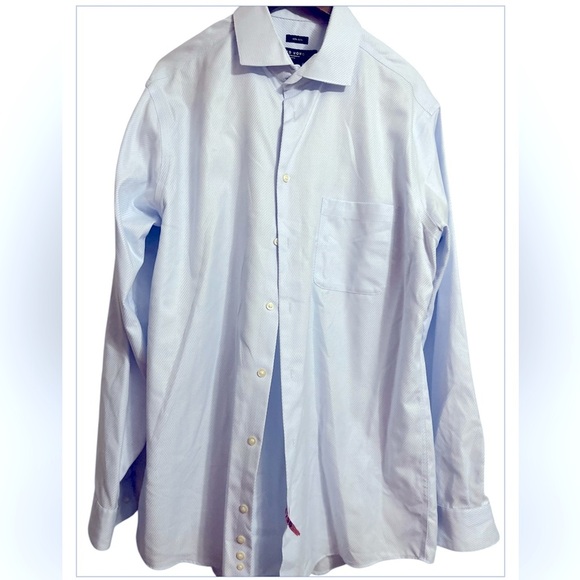 Pronto Uomo Blue Dress Shirt Classic Non Iron Sz 17 36/37 Tall - Picture 7 of 11